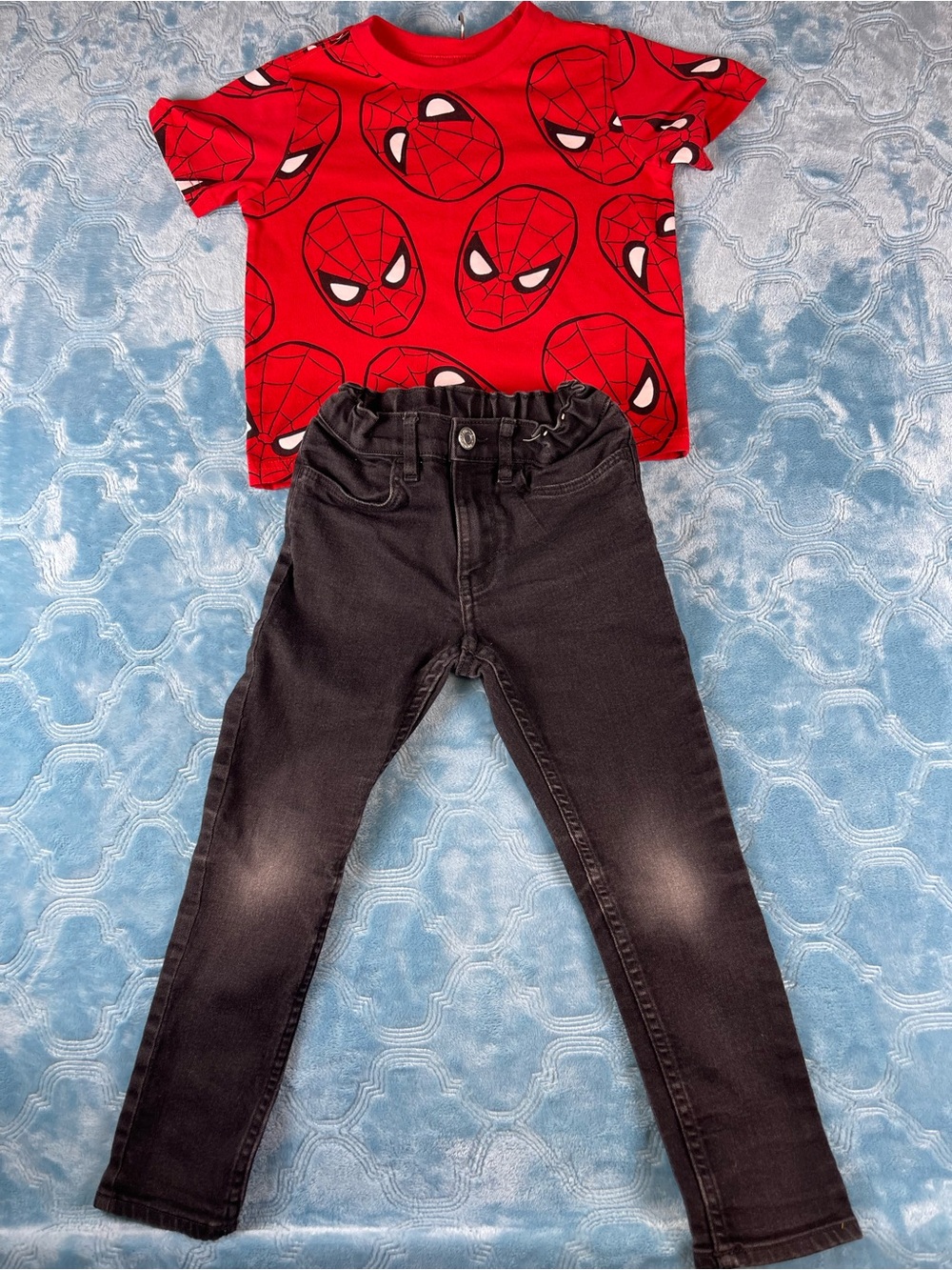 Marvel Red Spider-Man Face Print Short Sleeve Tee